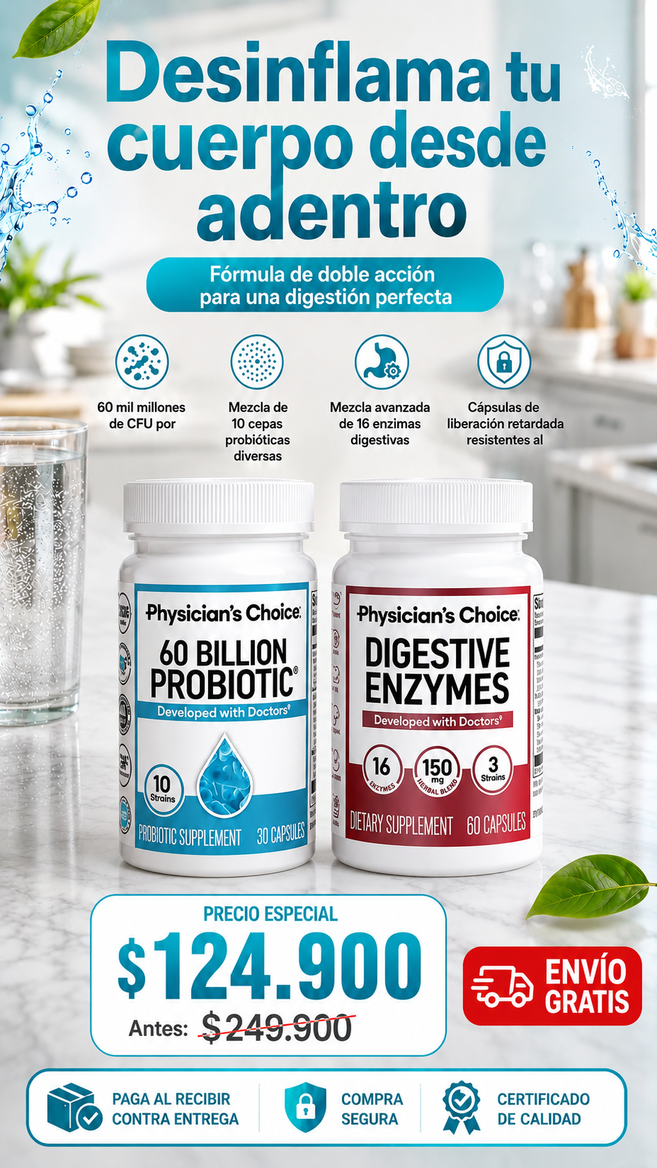 Combo Digestivo Premium + Enzimas y Probióticos